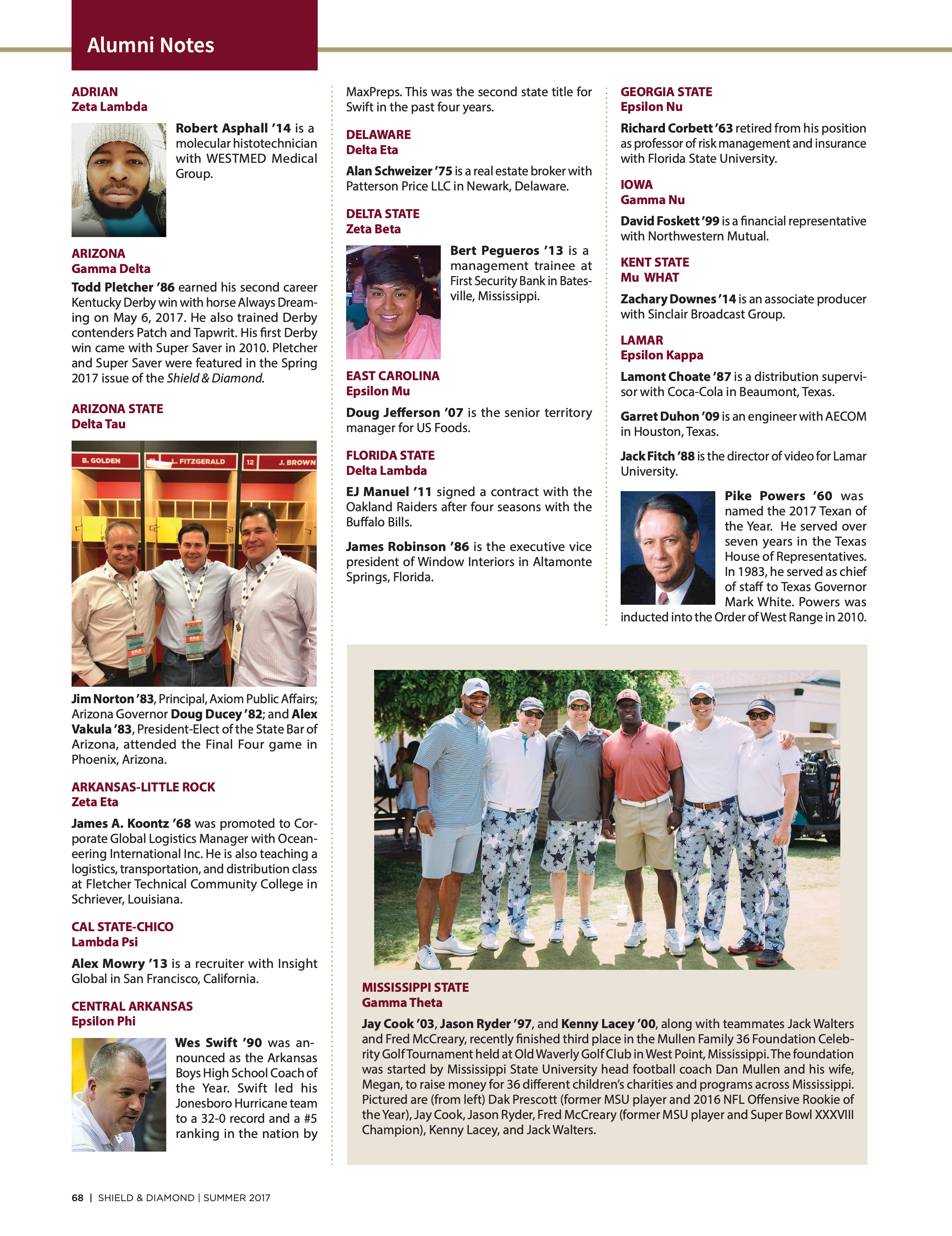 Alumni Notes, Summer 2017